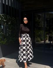 benekli etek siyah beyaz