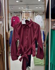 belden dolamalı gömlek bordo