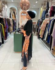 şifon pareo siyah/turuncu 3