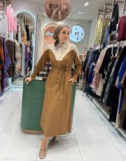 gömlek elbise kahve 2