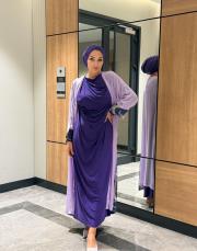 pareolu penye elbise mor 3